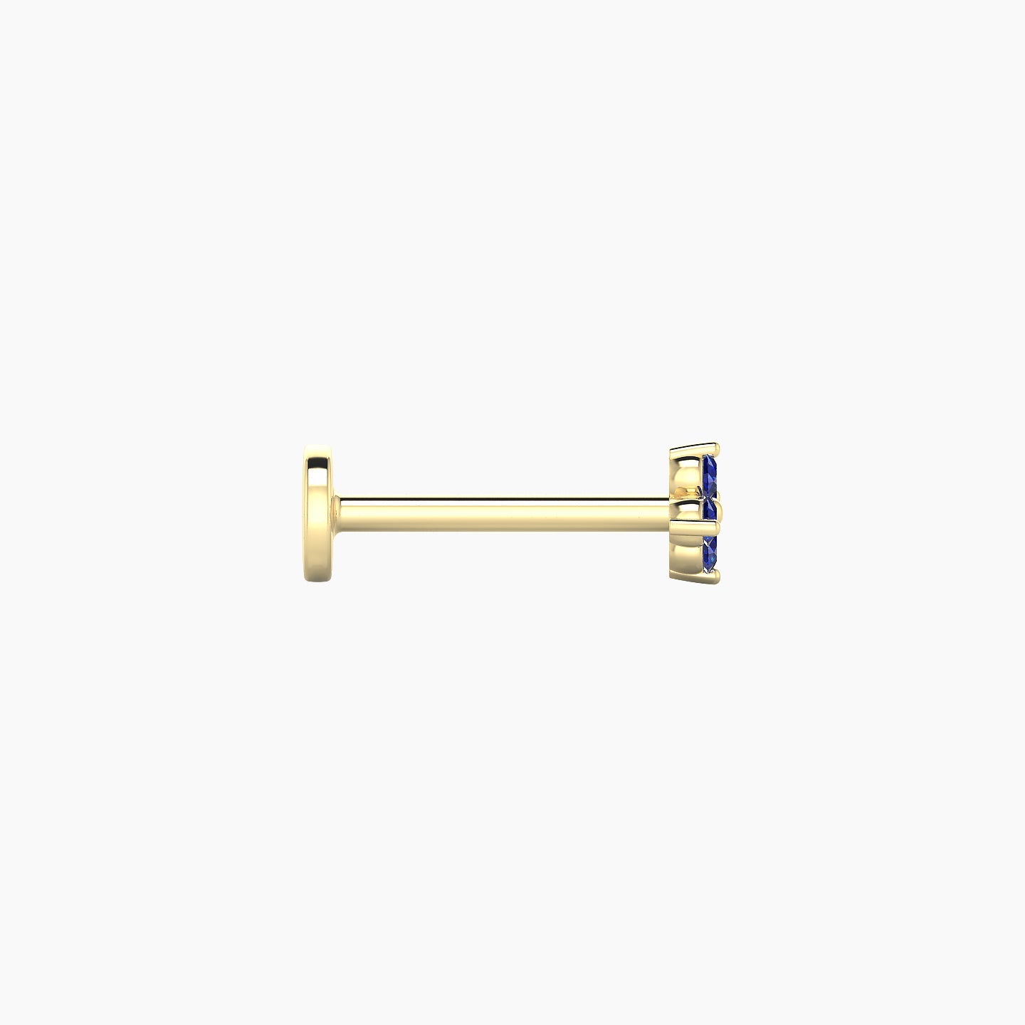 Eris | 18k Yellow Gold 8 mm 4 mm Flower Sapphire Nose Piercing