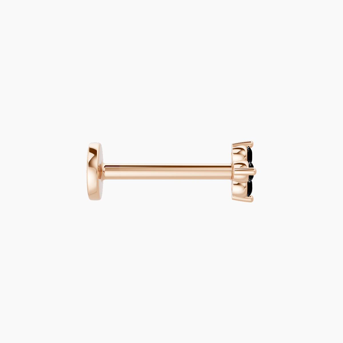 Eris | 18k Rose Gold 8 mm 4 mm Flower Black Diamond Piercing