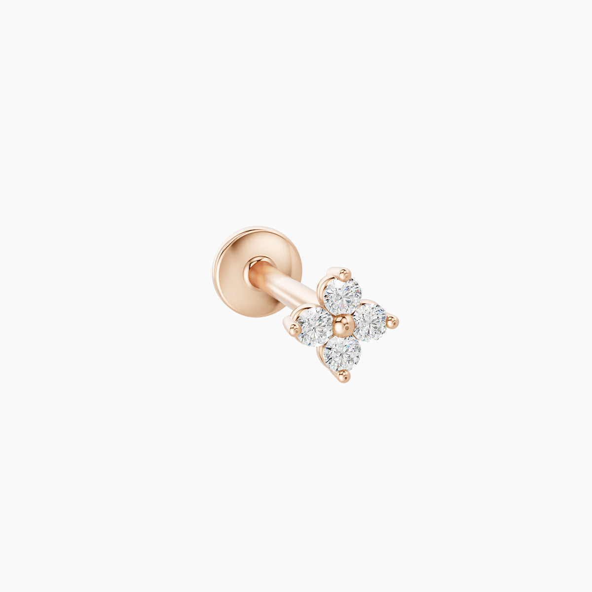 Eris | 18k Rose Gold 4 mm 8 mm Flower Diamond Piercing