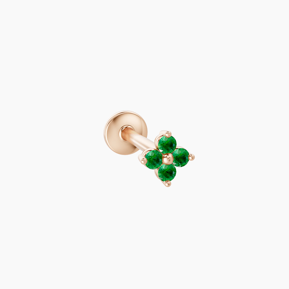 Eris | 18k Rose Gold 8 mm 4 mm Flower Emerald Piercing
