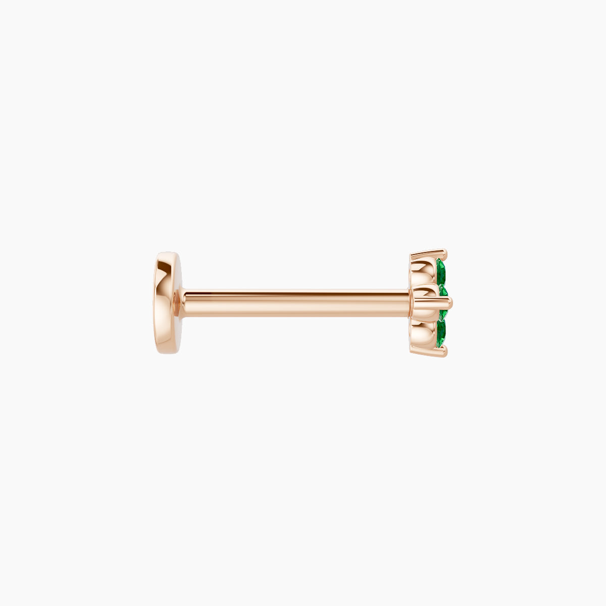 Eris | 18k Rose Gold 8 mm 4 mm Flower Emerald Piercing