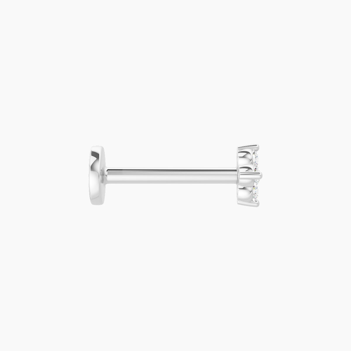 Eris | 18k White Gold 4 mm 8 mm Flower Diamond Piercing