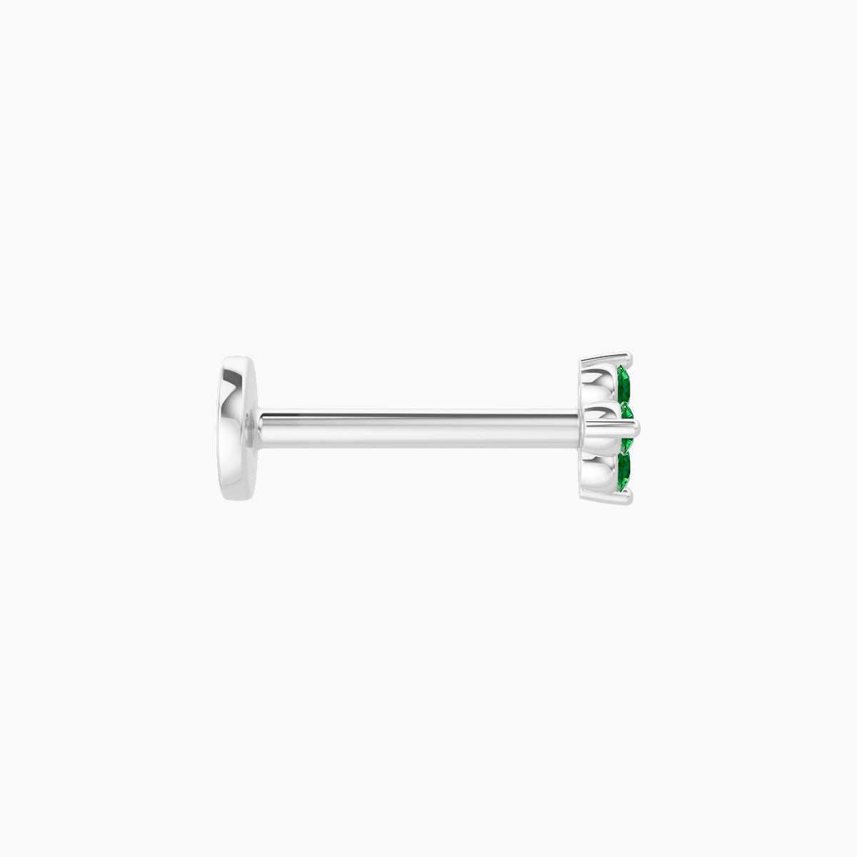 Eris | 18k White Gold 8 mm 4 mm Flower Emerald Piercing