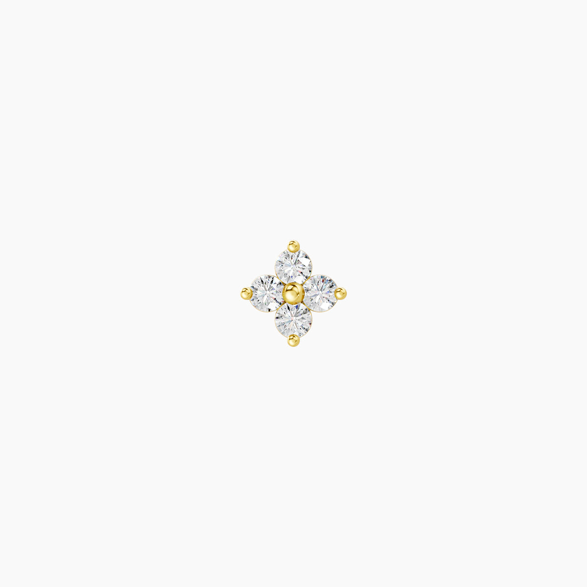 Eris | 18k Yellow Gold 4 mm 8 mm Flower Diamond Piercing