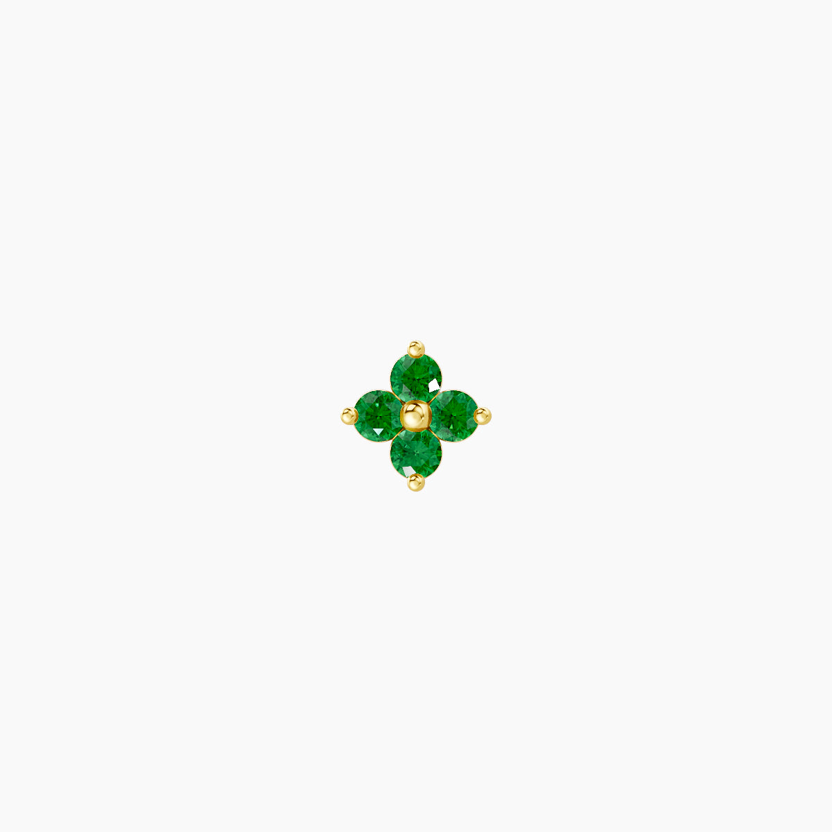 Eris | 18k Yellow Gold 8 mm 4 mm Flower Emerald Piercing