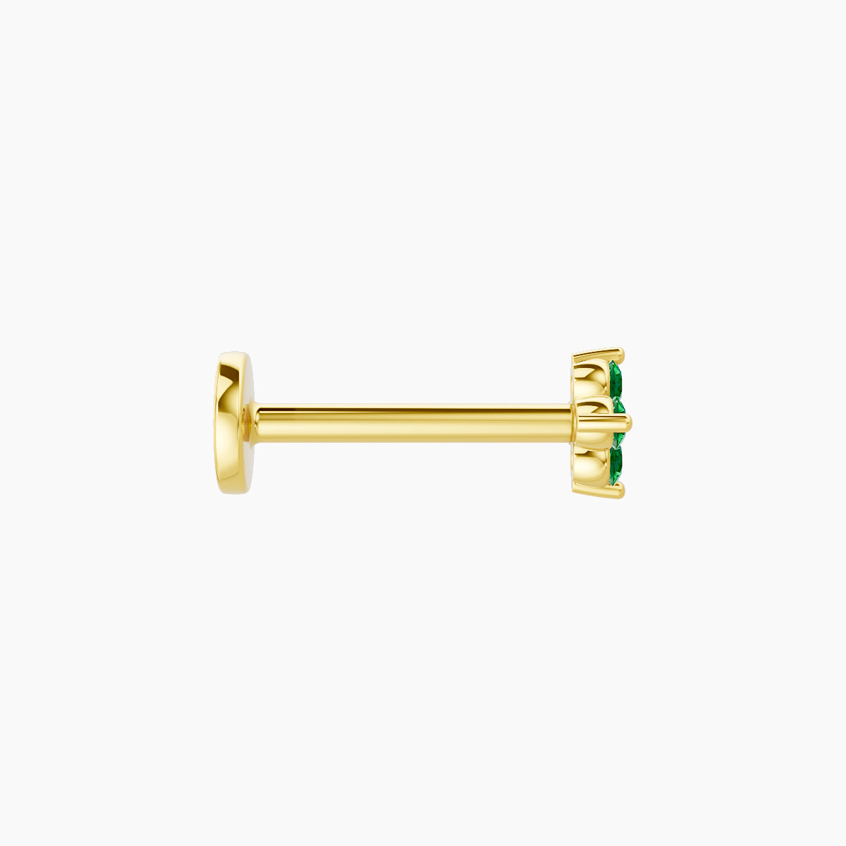 Eris | 18k Yellow Gold 8 mm 4 mm Flower Emerald Piercing