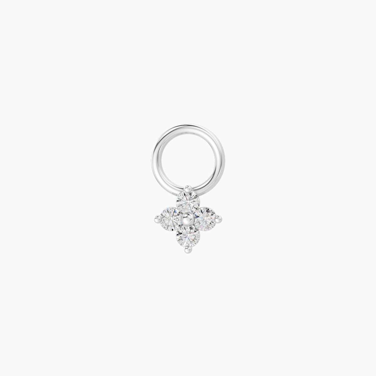 Eris | 18k White Gold 4 mm Flower Diamond Charm