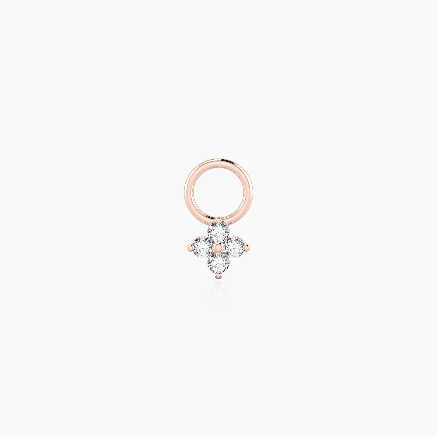Eris | 18k Rose Gold 4 mm Flower Diamond Charm