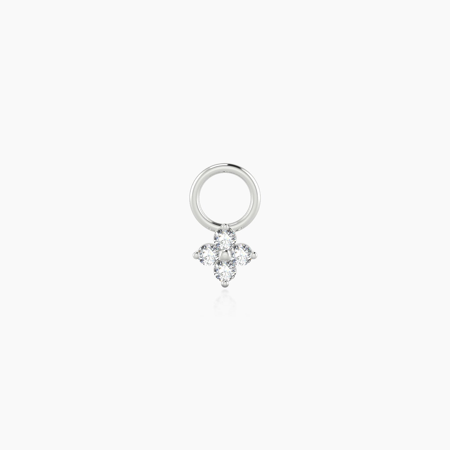 Eris | 18k White Gold 4 mm Flower Diamond Charm
