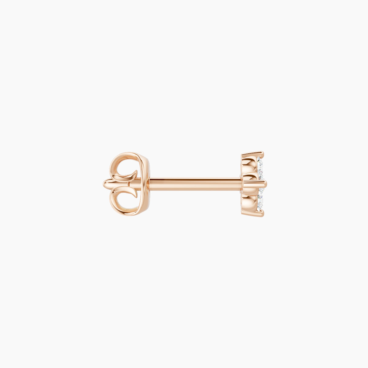 Eris | 18k Rose Gold 4 mm Flower Diamond Earring