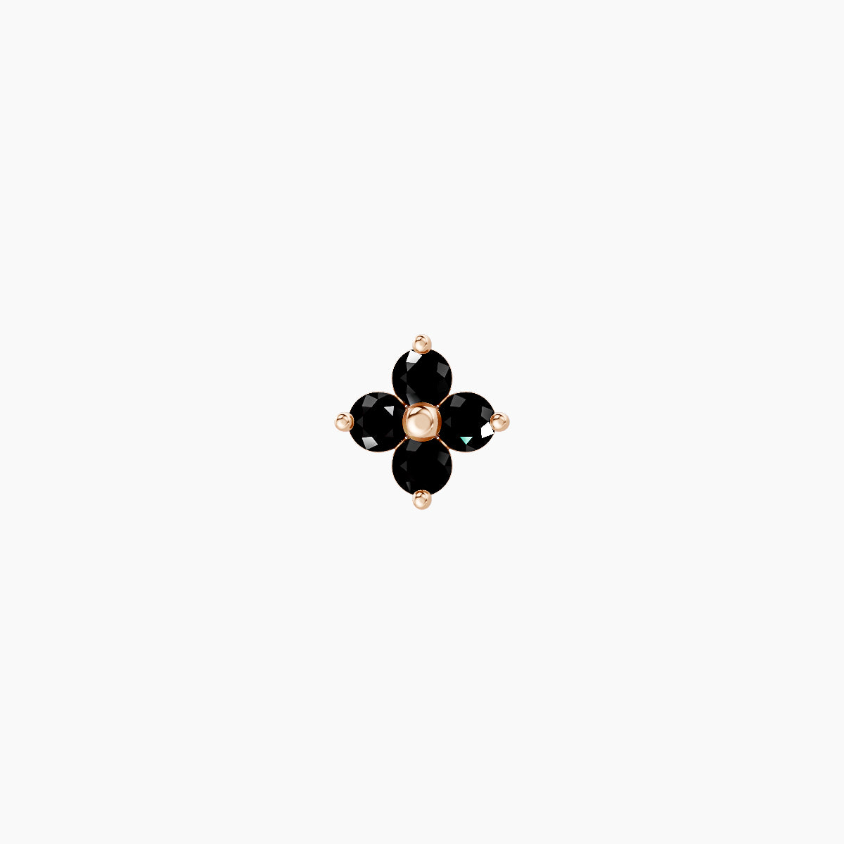 Eris | 18k Rose Gold 5 mm 4.5 mm Flower Black Diamond Nose Piercing
