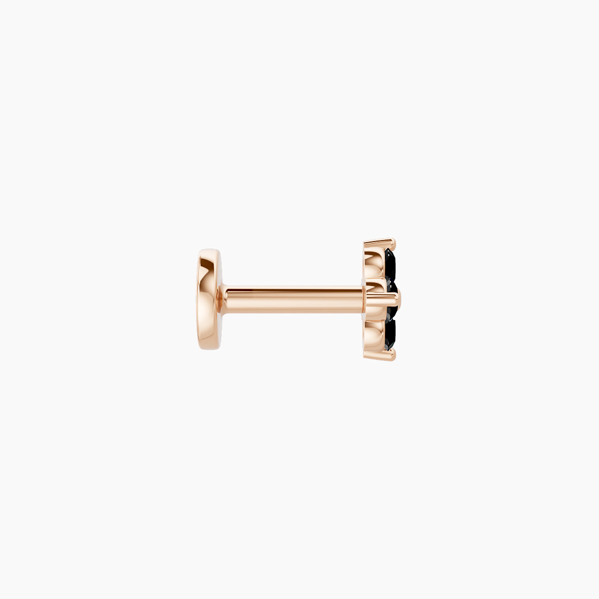 Eris | 18k Rose Gold 5 mm 4.5 mm Flower Black Diamond Nose Piercing