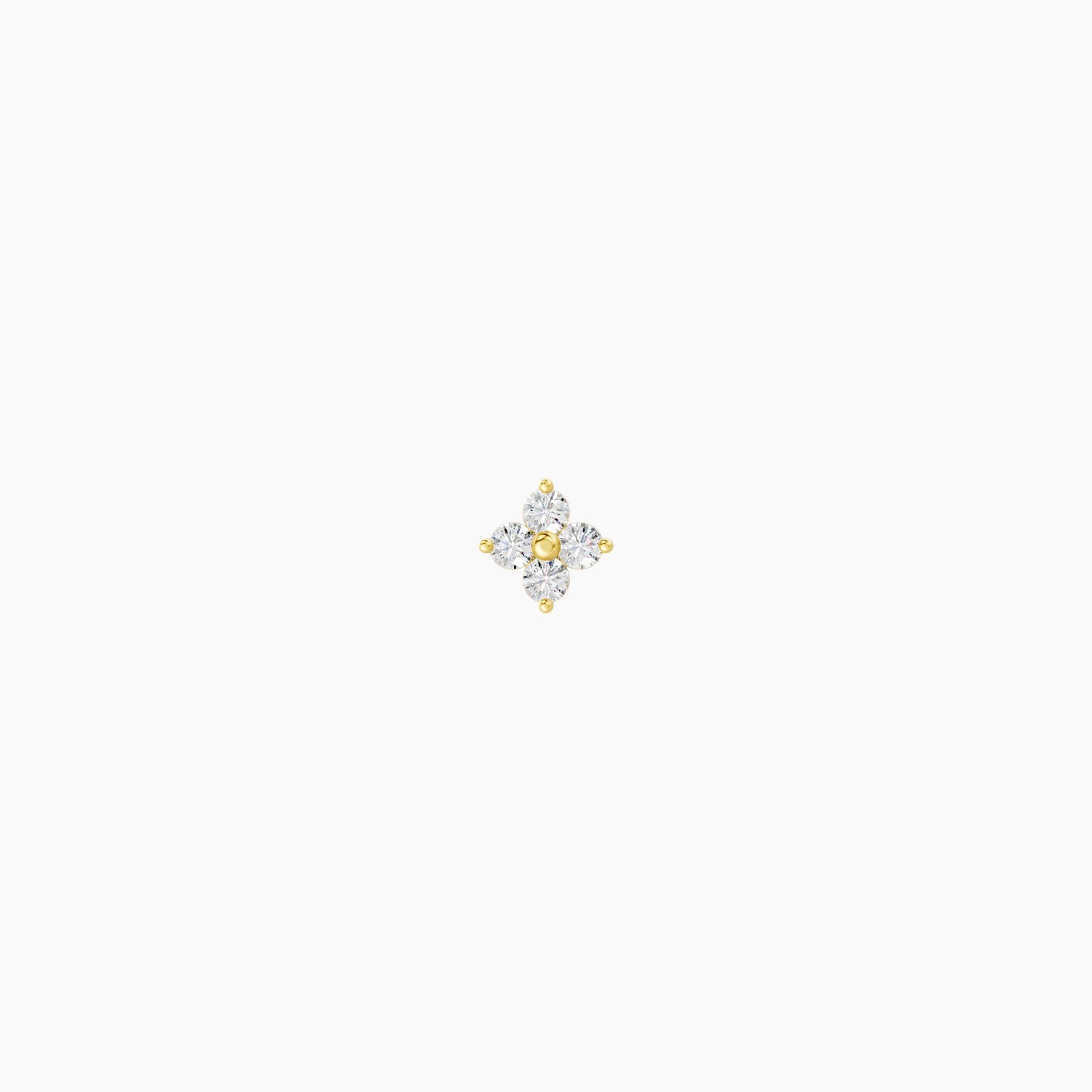 Eris | 18k Yellow Gold 4.5 mm 5 mm Flower Diamond Nose Piercing