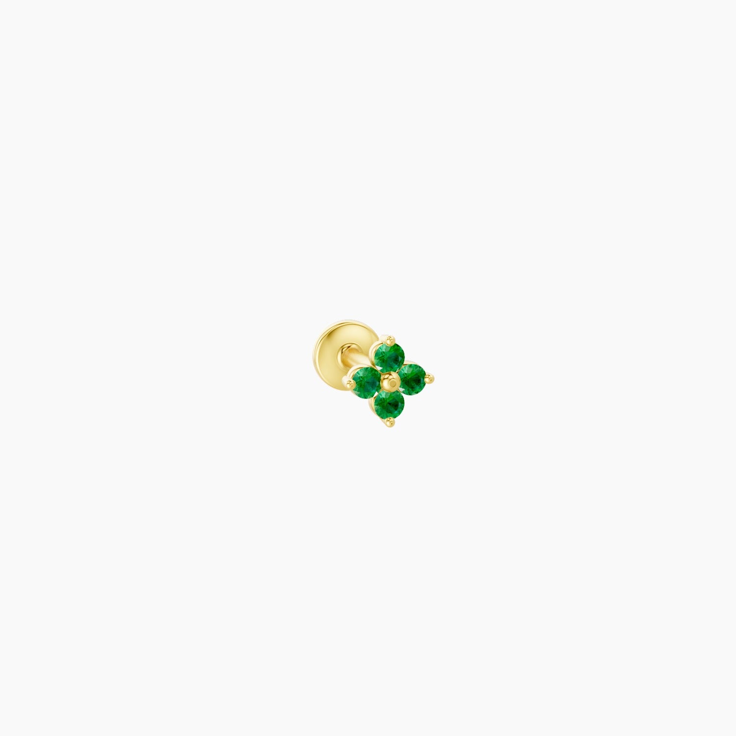 Eris | 18k Yellow Gold 5 mm 4.5 mm Flower Emerald Nose Piercing