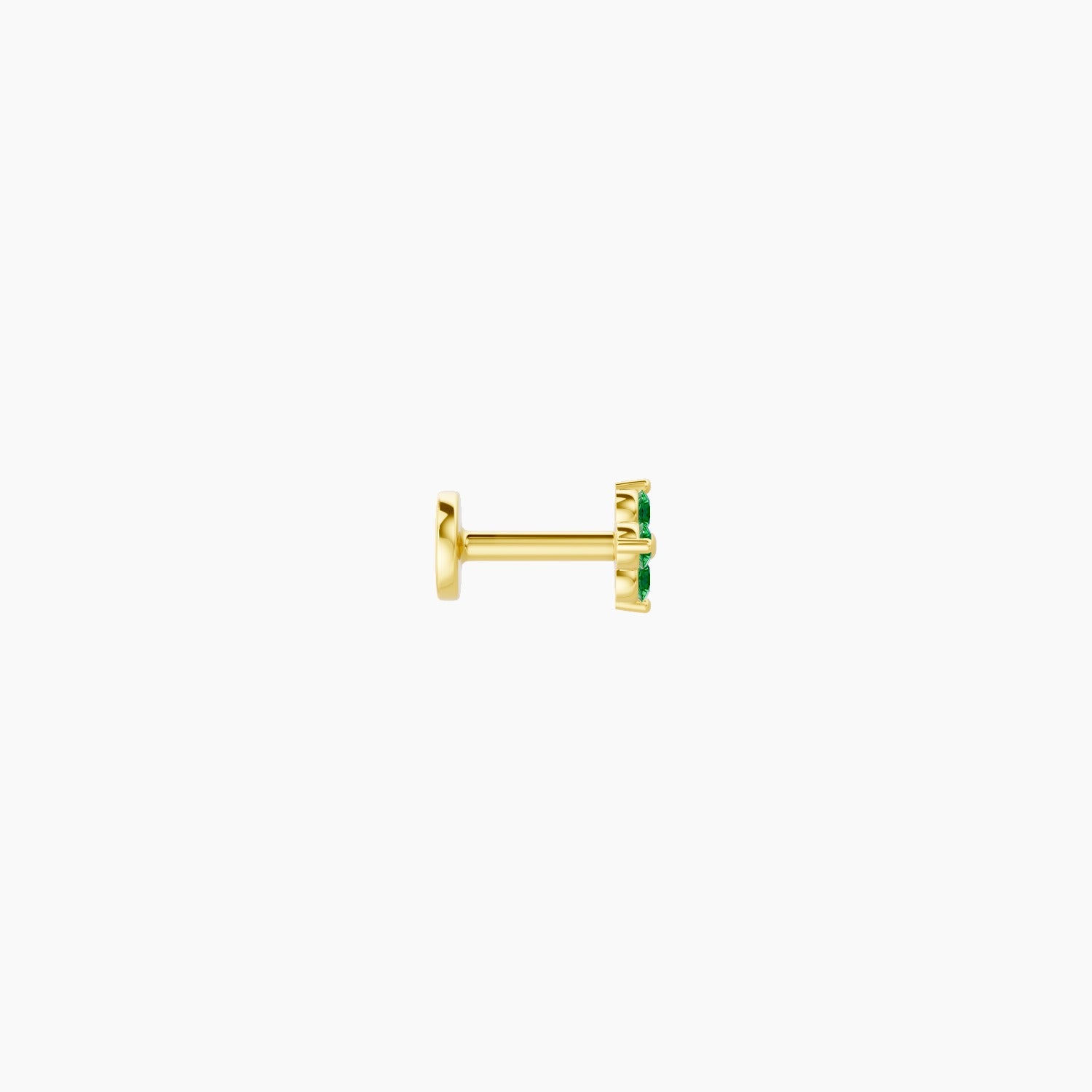 Eris | 18k Yellow Gold 5 mm 4.5 mm Flower Emerald Nose Piercing