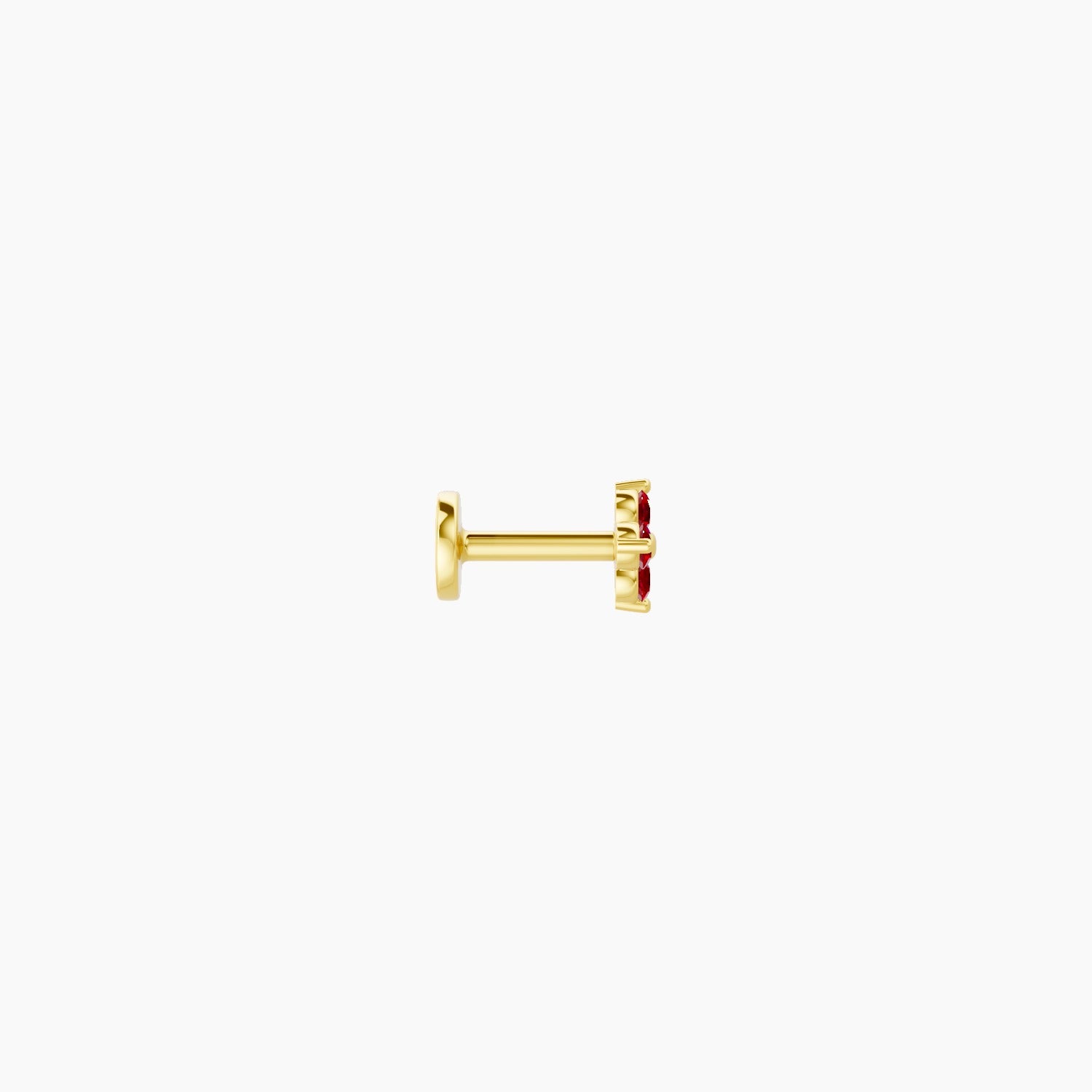 Eris | 18k Yellow Gold 5 mm 4.5 mm Flower Ruby Nose Piercing