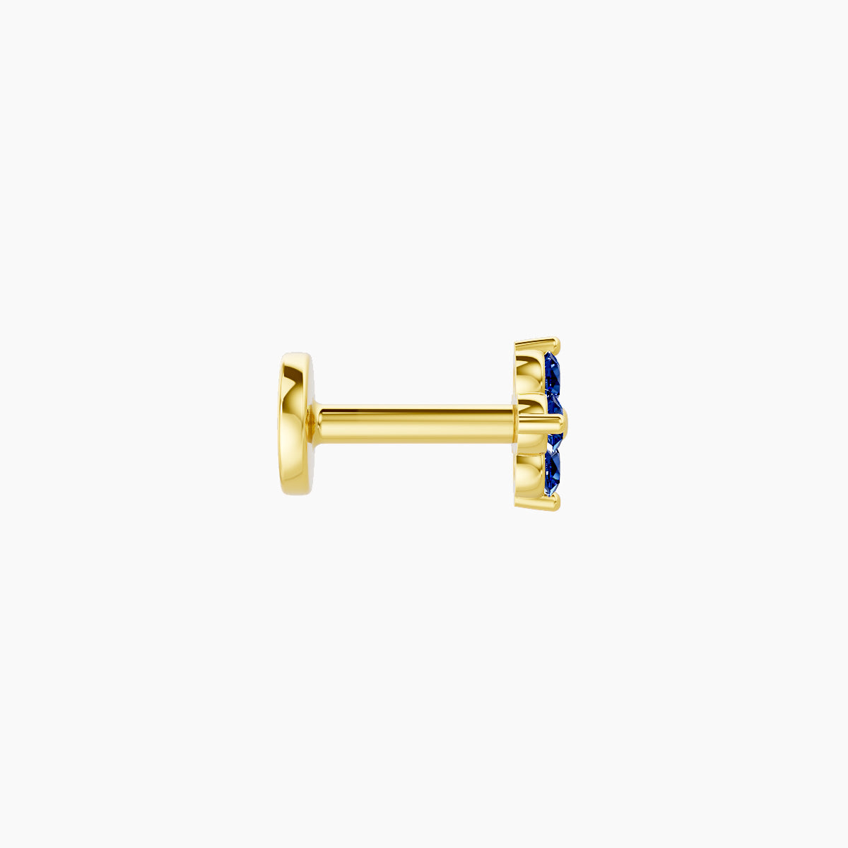 Eris | 18k Yellow Gold 5 mm 4.5 mm Flower Sapphire Nose Piercing