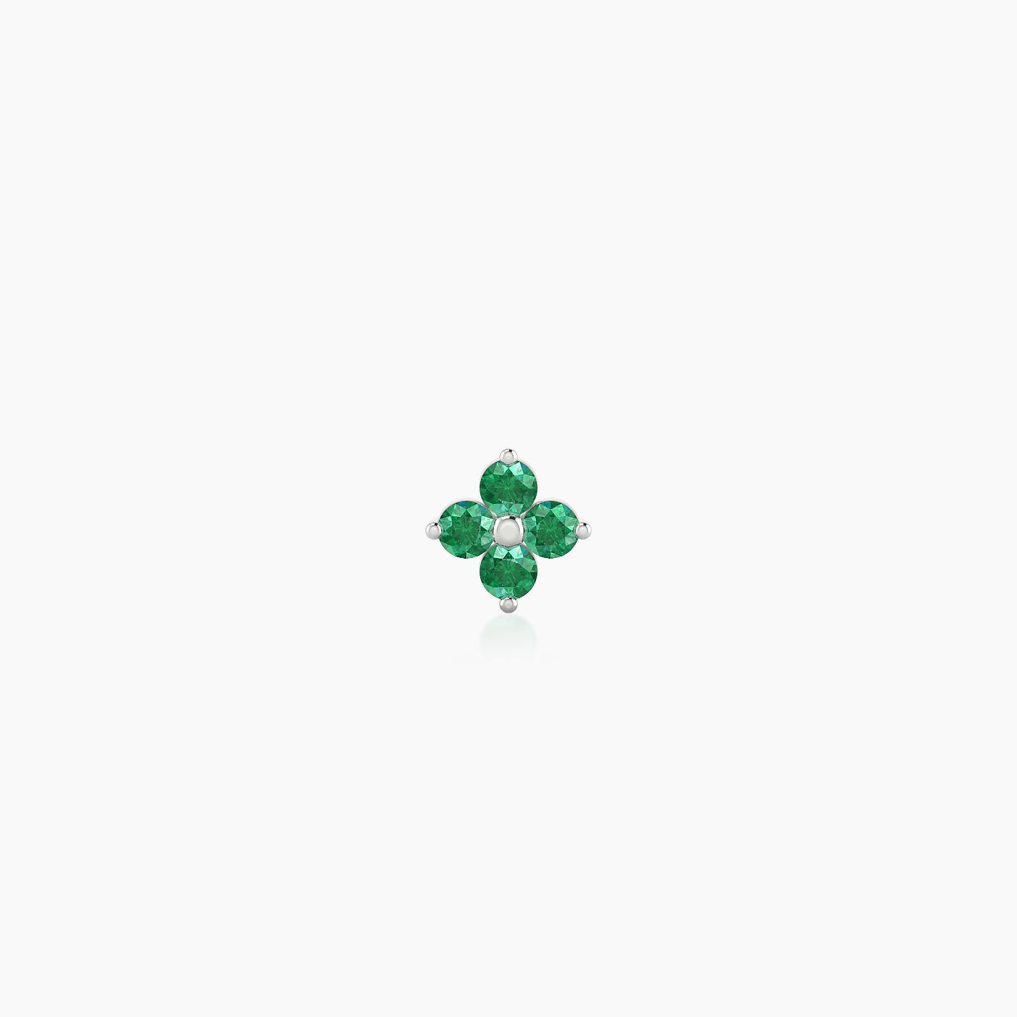 Eris | 18k White Gold 5 mm 4.5 mm Flower Emerald Nose Piercing