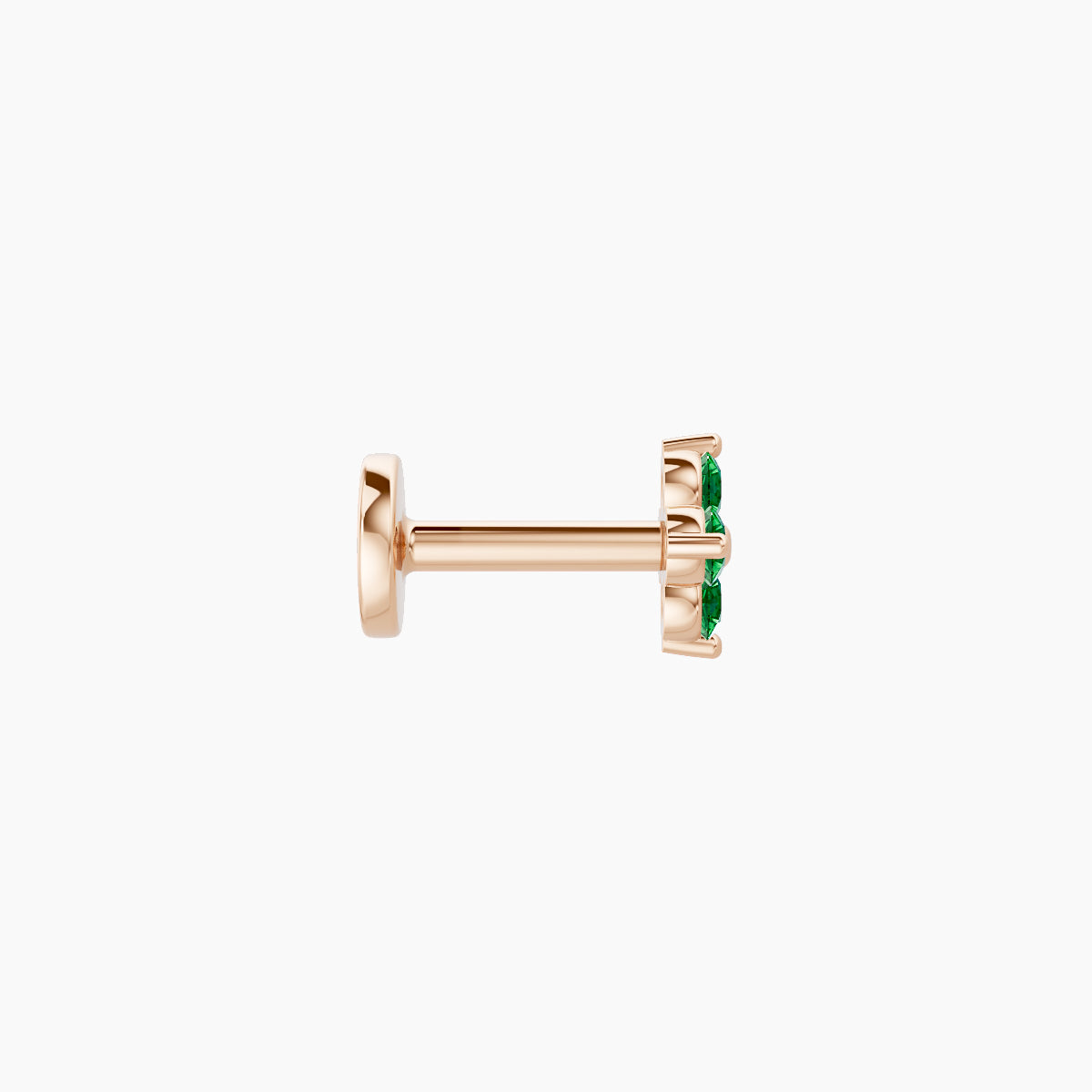 Eris | 18k Rose Gold 5 mm 4.5 mm Flower Emerald Piercing