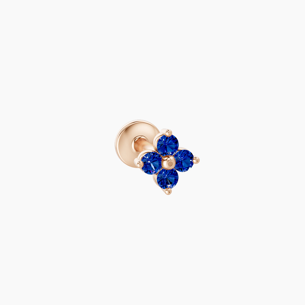 Eris | 18k Rose Gold 5 mm 4.5 mm Flower Sapphire Piercing