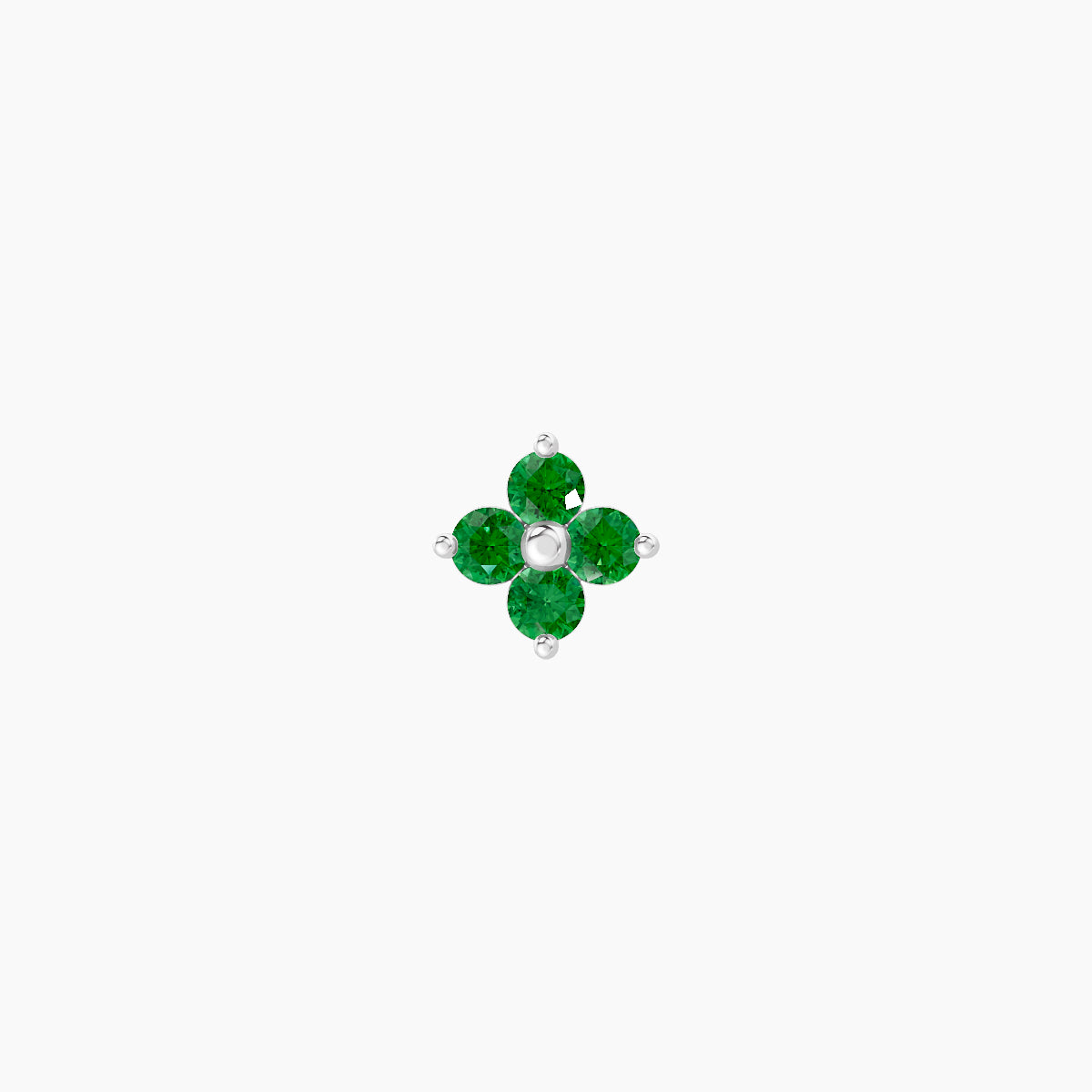 Eris | 18k White Gold 5 mm 4.5 mm Flower Emerald Piercing