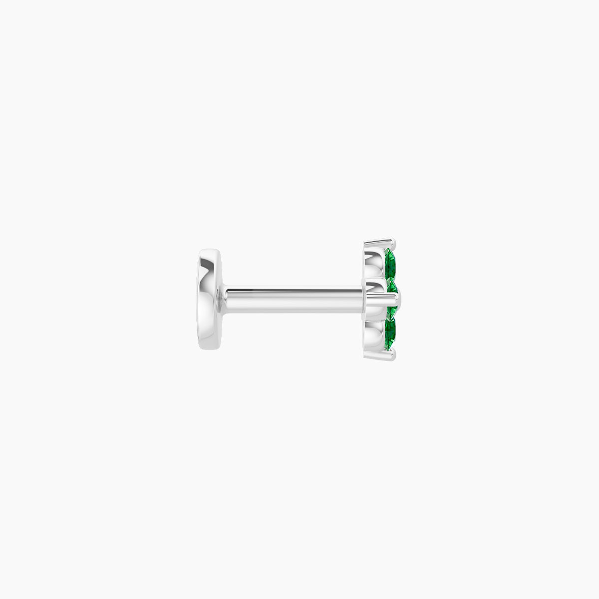 Eris | 18k White Gold 5 mm 4.5 mm Flower Emerald Piercing