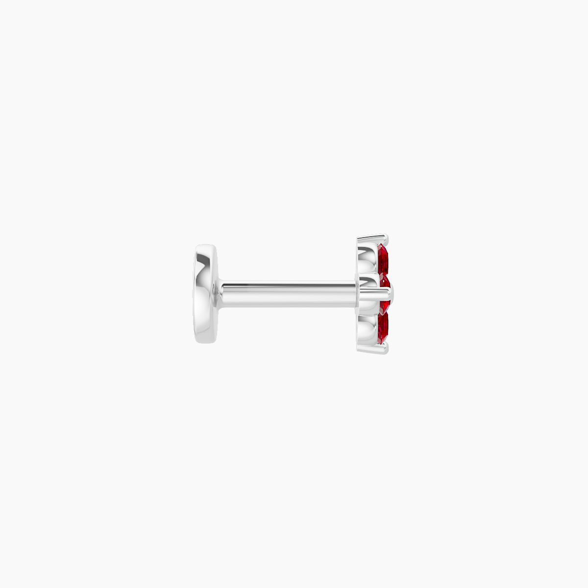 Eris | 18k White Gold 5 mm 4.5 mm Flower Ruby Piercing