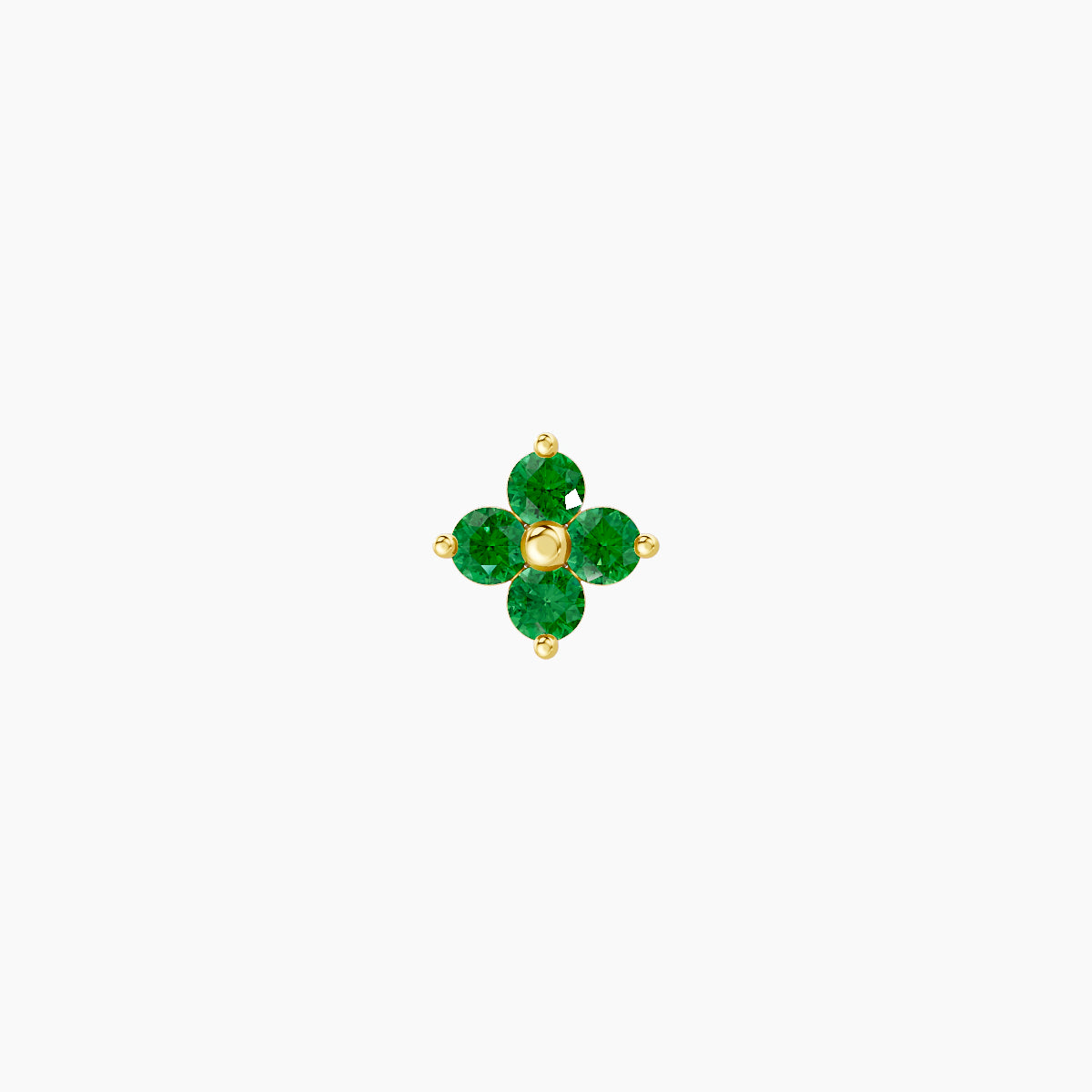 Eris | 18k Yellow Gold 5 mm 4.5 mm Flower Emerald Piercing