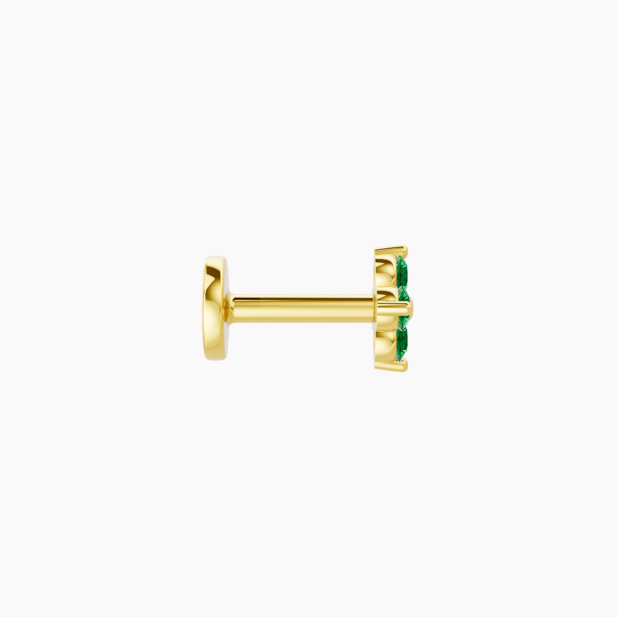 Eris | 18k Yellow Gold 5 mm 4.5 mm Flower Emerald Piercing