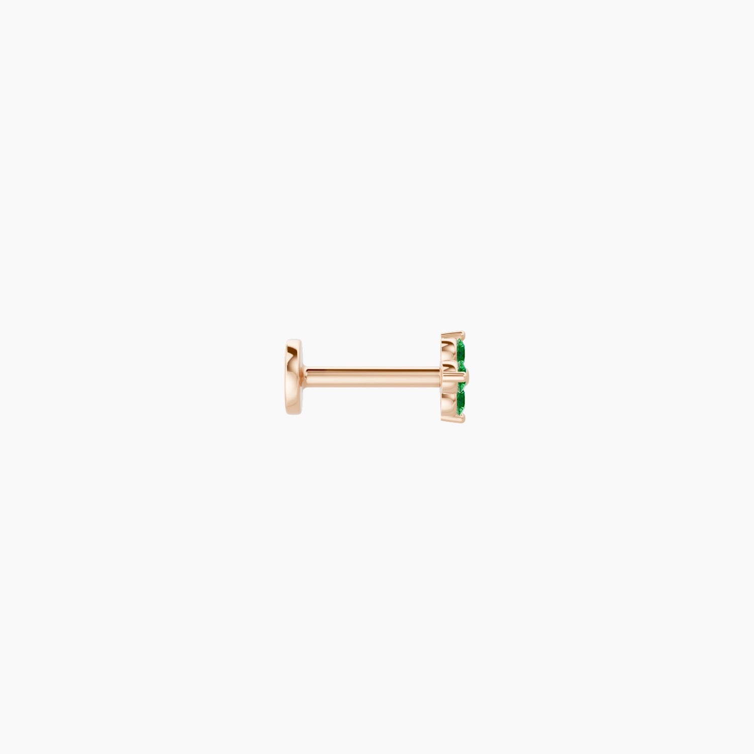 Eris | 18k Rose Gold 6.5 mm 4.5 mm Flower Emerald Nose Piercing