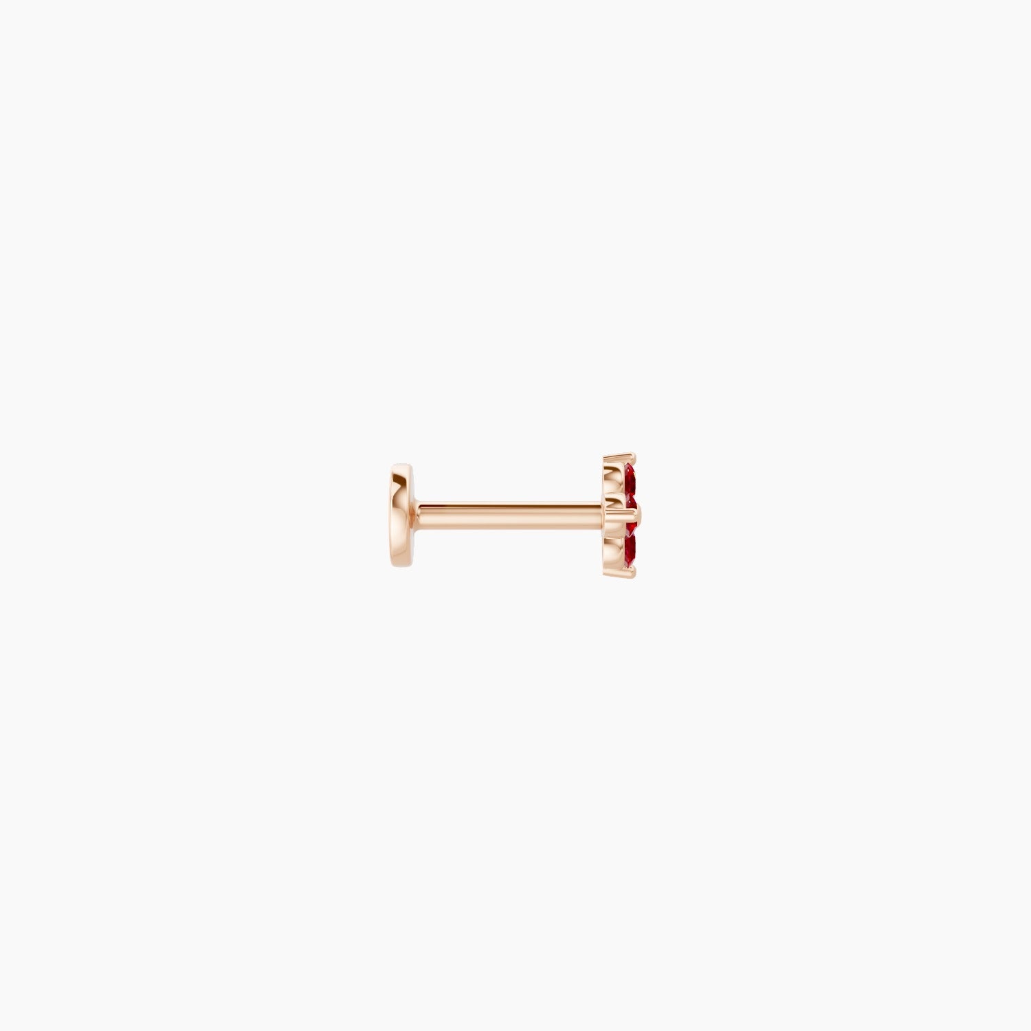 Eris | 18k Rose Gold 6.5 mm 4.5 mm Flower Ruby Nose Piercing