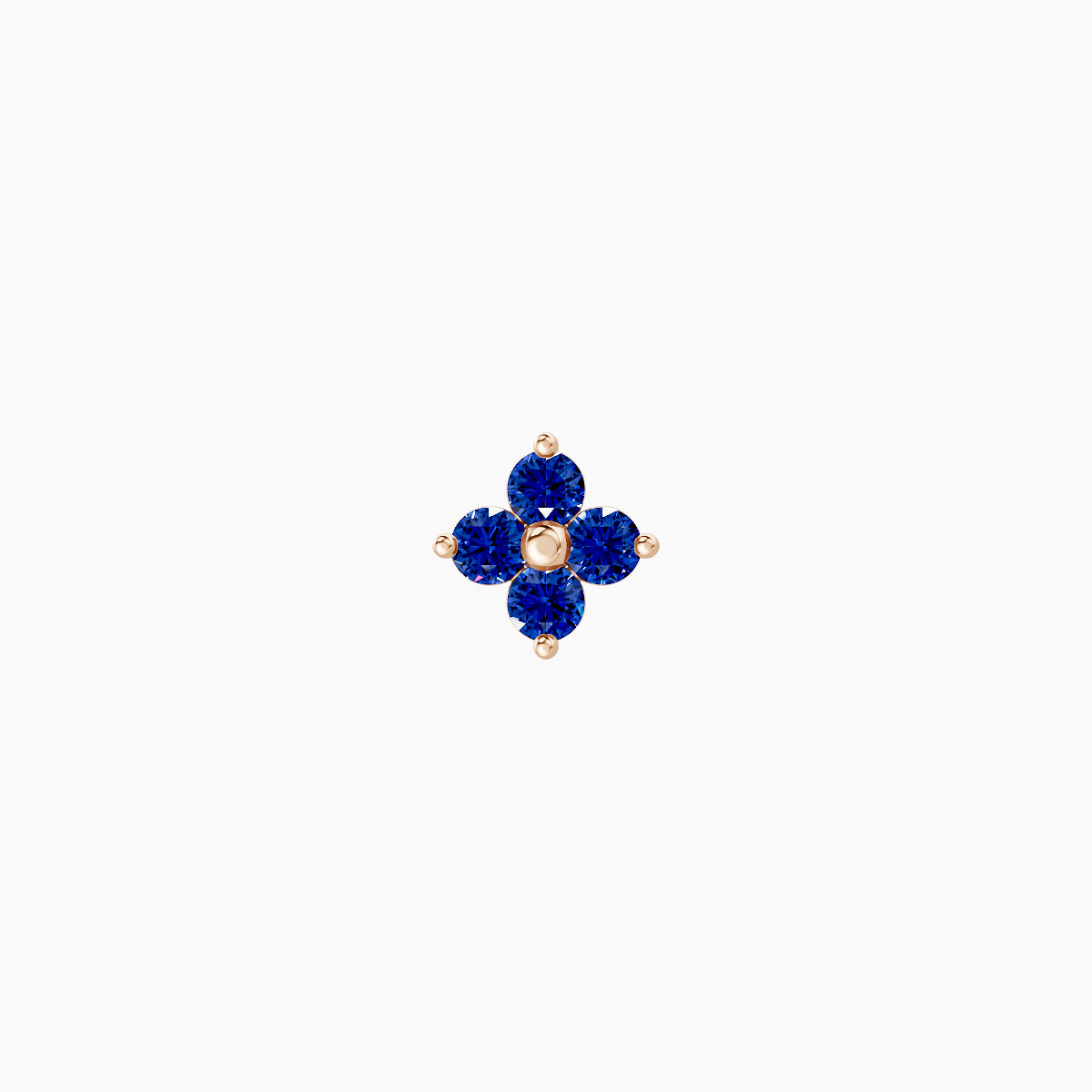 Eris | 18k Rose Gold 6.5 mm 4.5 mm Flower Sapphire Nose Piercing