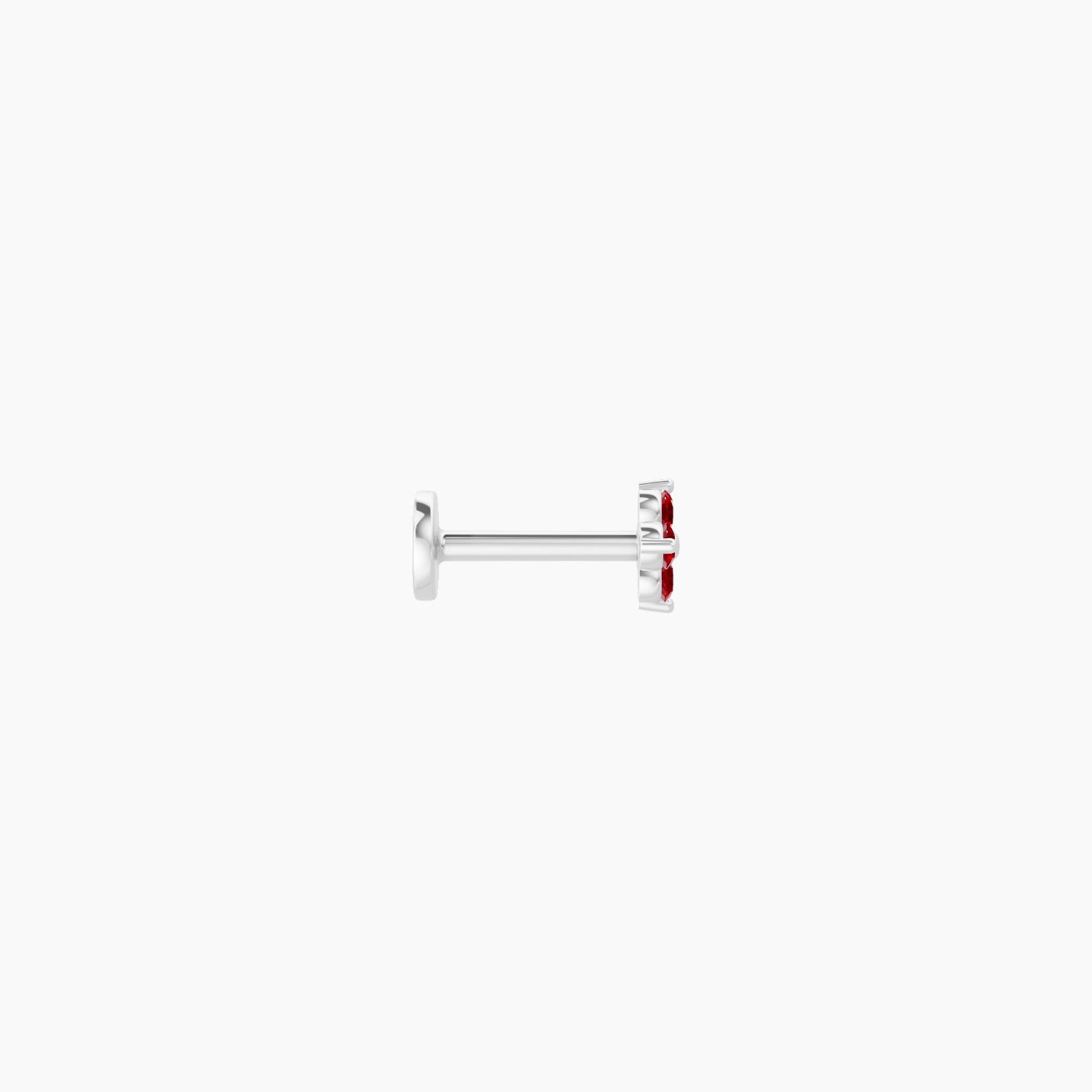 Eris | 18k White Gold 6.5 mm 4.5 mm Flower Ruby Nose Piercing