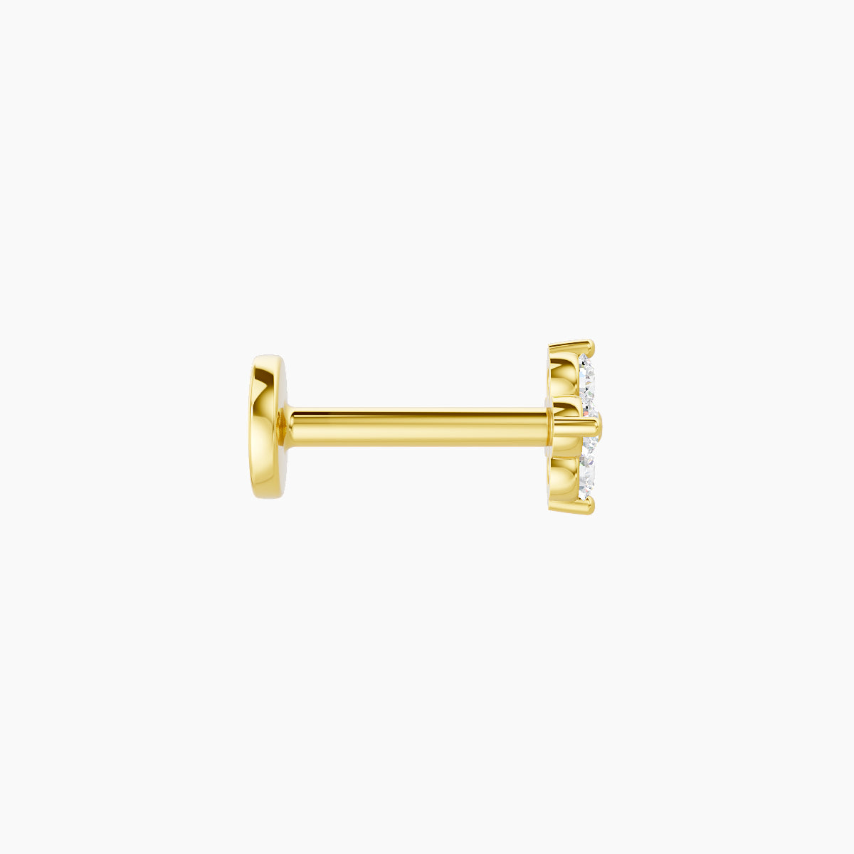 Eris | 18k Yellow Gold 4.5 mm 6.5 mm Flower Diamond Nose Piercing