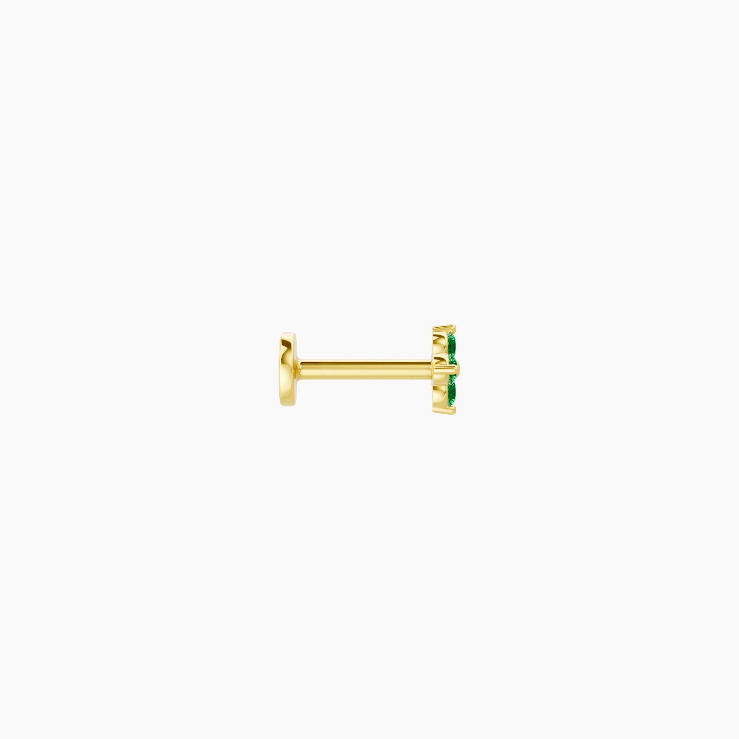 Eris | 18k Yellow Gold 6.5 mm 4.5 mm Flower Emerald Nose Piercing