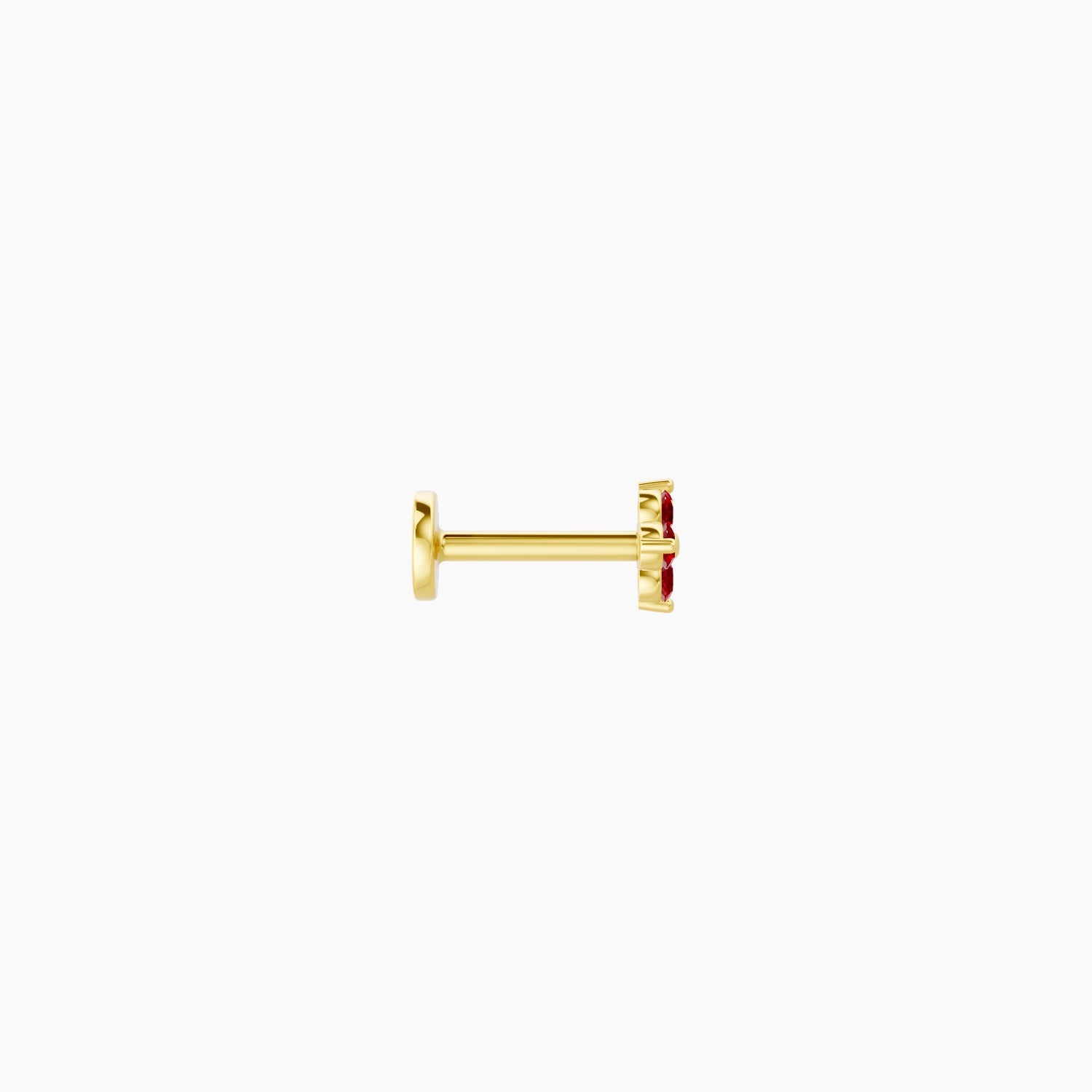 Eris | 18k Yellow Gold 6.5 mm 4.5 mm Flower Ruby Nose Piercing