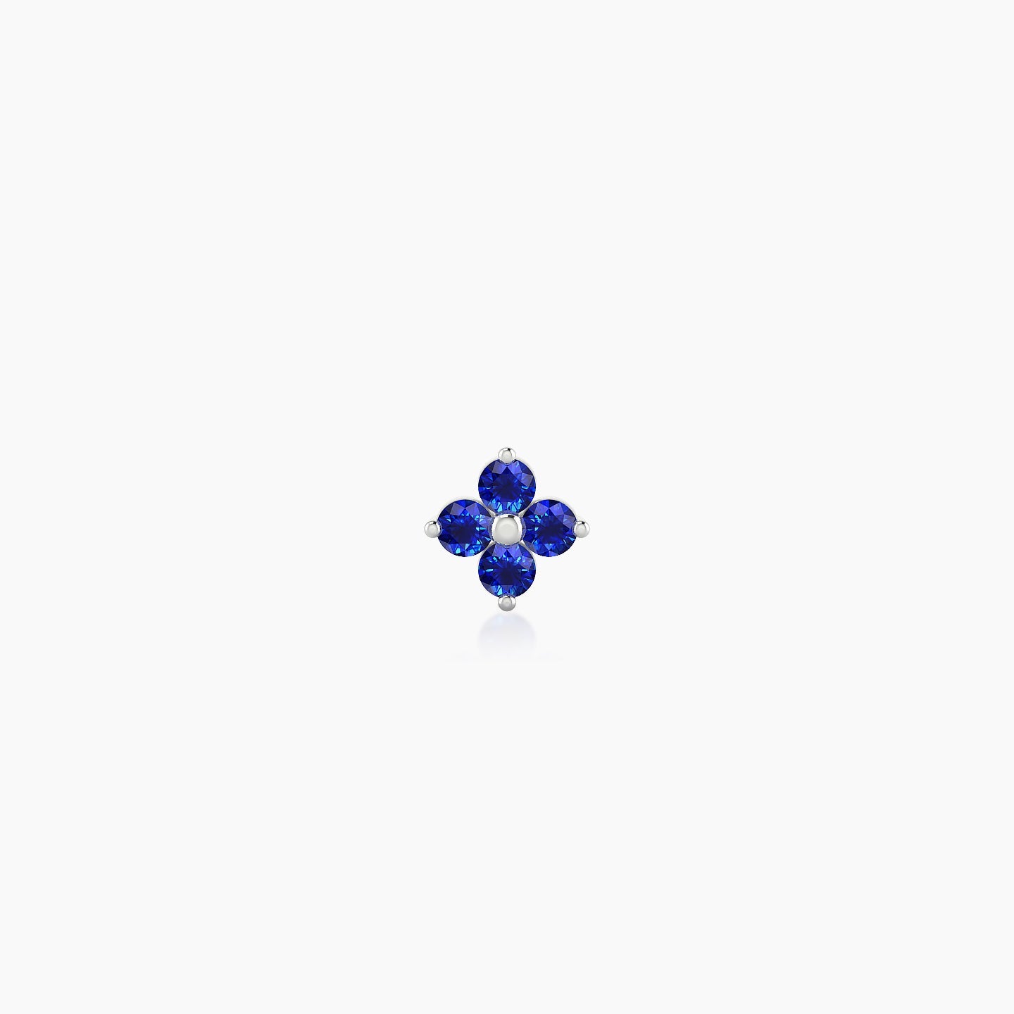 Eris | 18k White Gold 6.5 mm 4.5 mm Flower Sapphire Nose Piercing