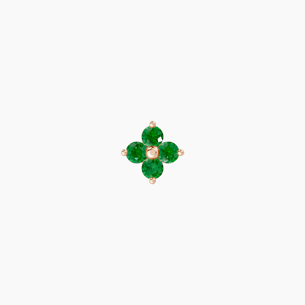 Eris | 18k Rose Gold 6.5 mm 4.5 mm Flower Emerald Piercing