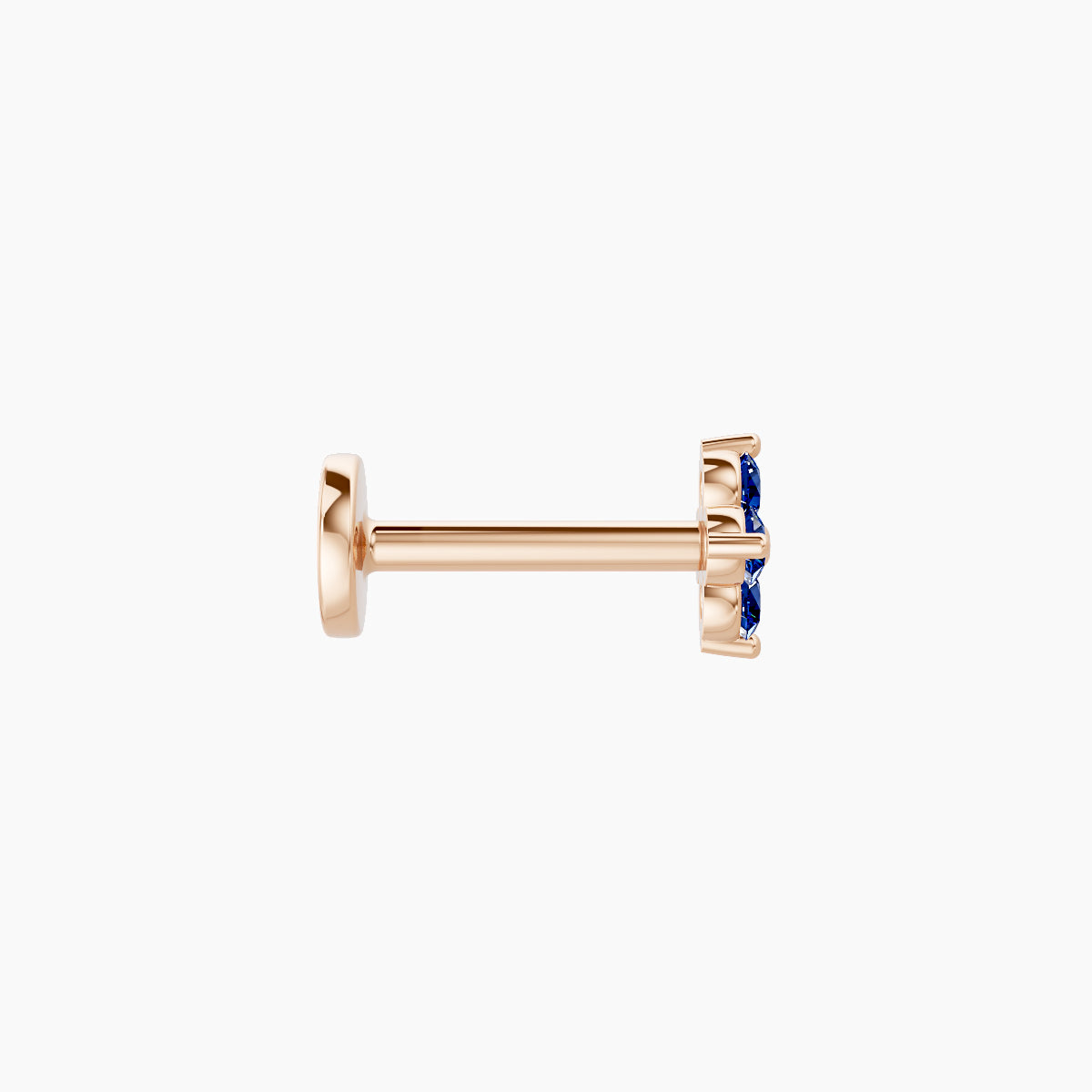 Eris | 18k Rose Gold 6.5 mm 4.5 mm Flower Sapphire Piercing