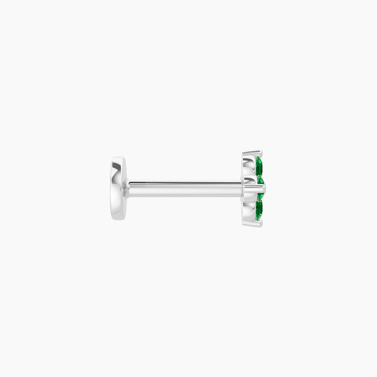Eris | 18k White Gold 6.5 mm 4.5 mm Flower Emerald Piercing