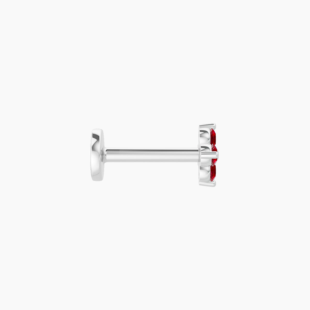 Eris | 18k White Gold 6.5 mm 4.5 mm Flower Ruby Piercing
