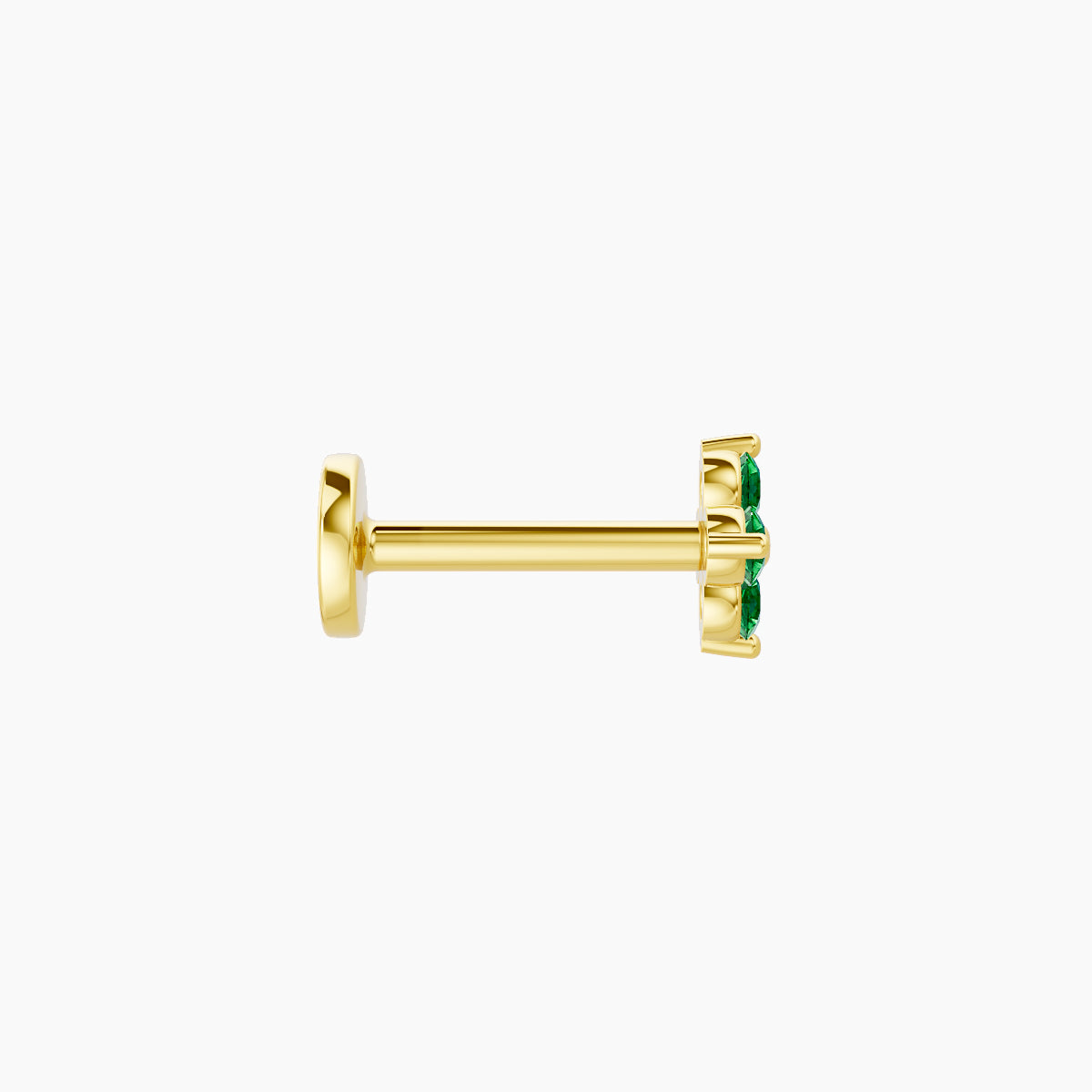 Eris | 18k Yellow Gold 6.5 mm 4.5 mm Flower Emerald Piercing