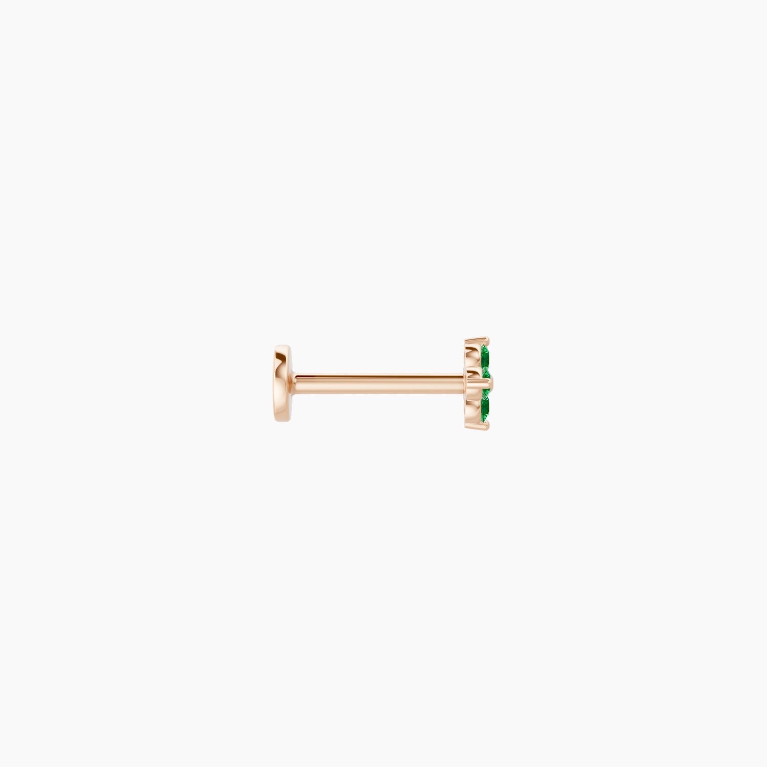 Eris | 18k Rose Gold 8 mm 4.5 mm Flower Emerald Nose Piercing
