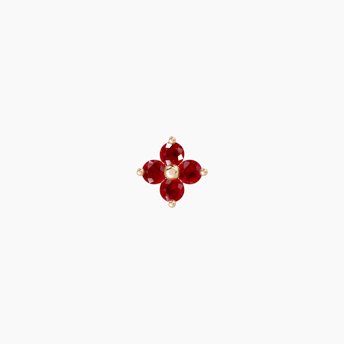 Eris | 18k Rose Gold 8 mm 4.5 mm Flower Ruby Nose Piercing