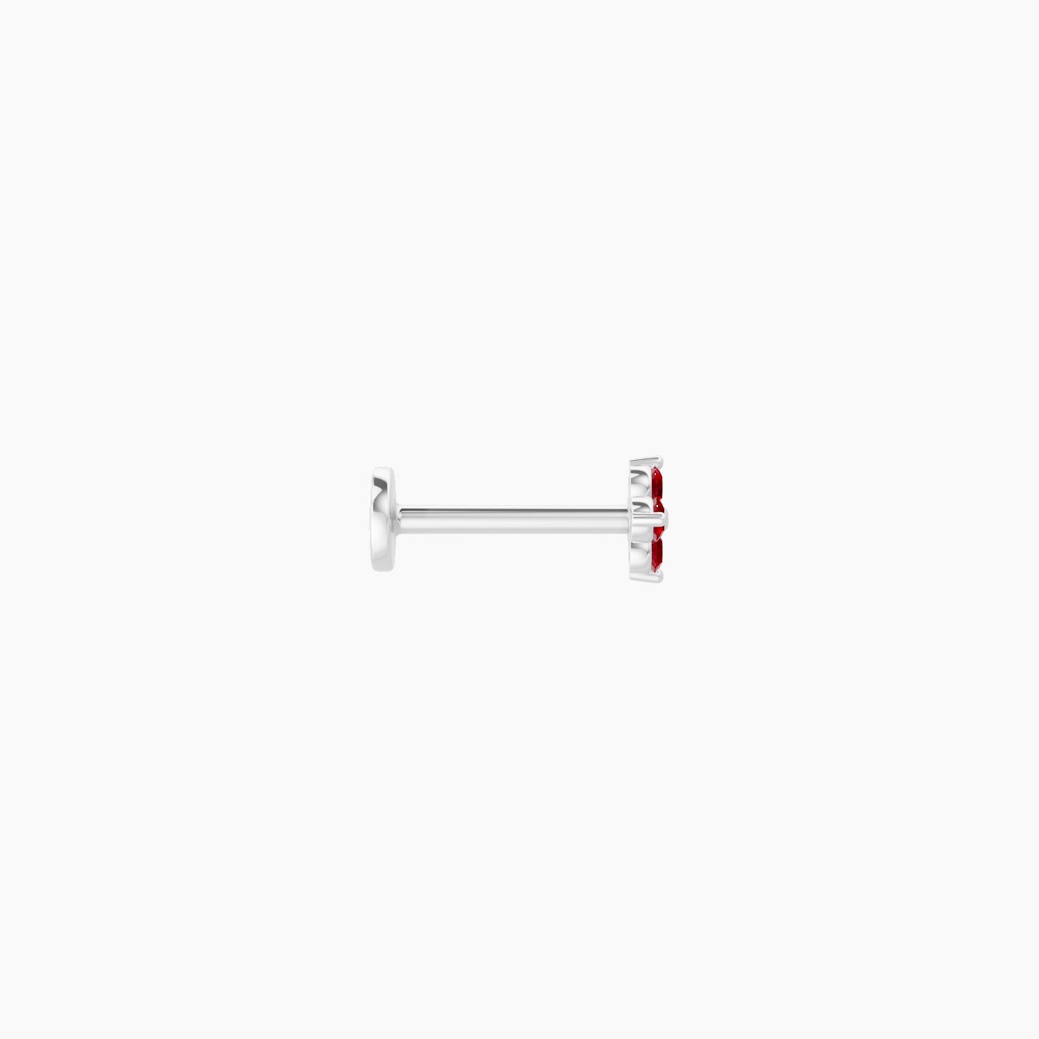 Eris | 18k White Gold 8 mm 4.5 mm Flower Ruby Nose Piercing