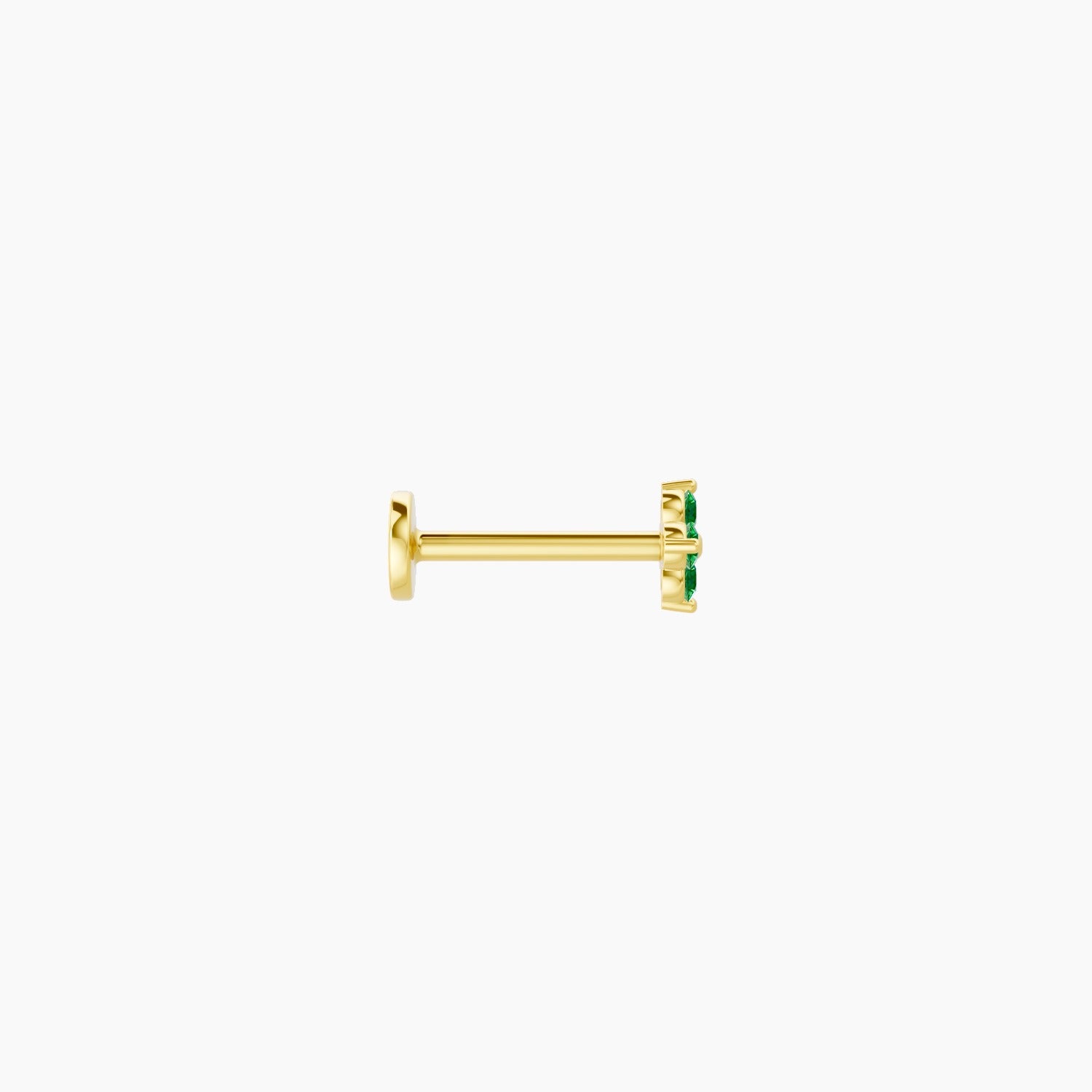 Eris | 18k Yellow Gold 8 mm 4.5 mm Flower Emerald Nose Piercing
