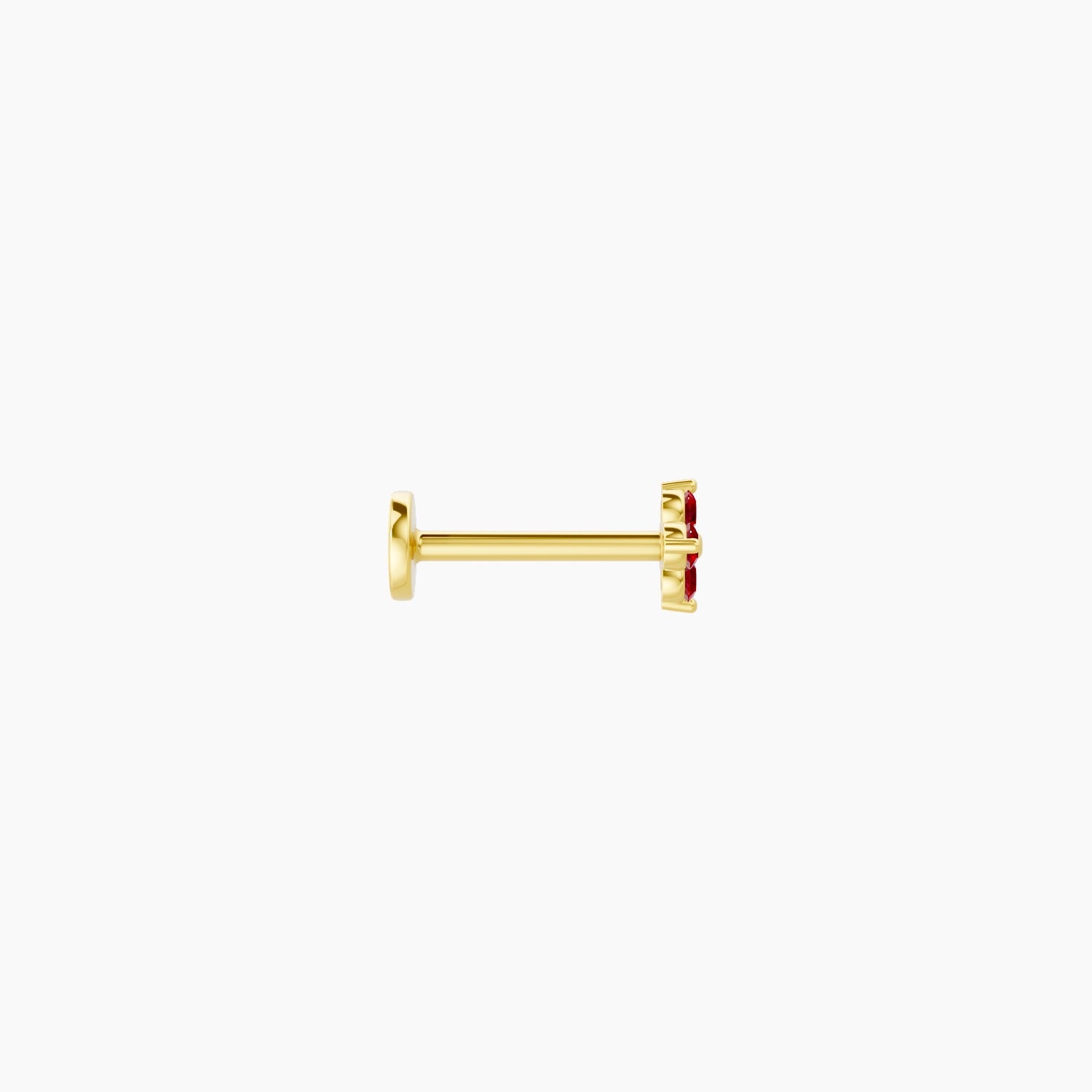 Eris | 18k Yellow Gold 8 mm 4.5 mm Flower Ruby Nose Piercing