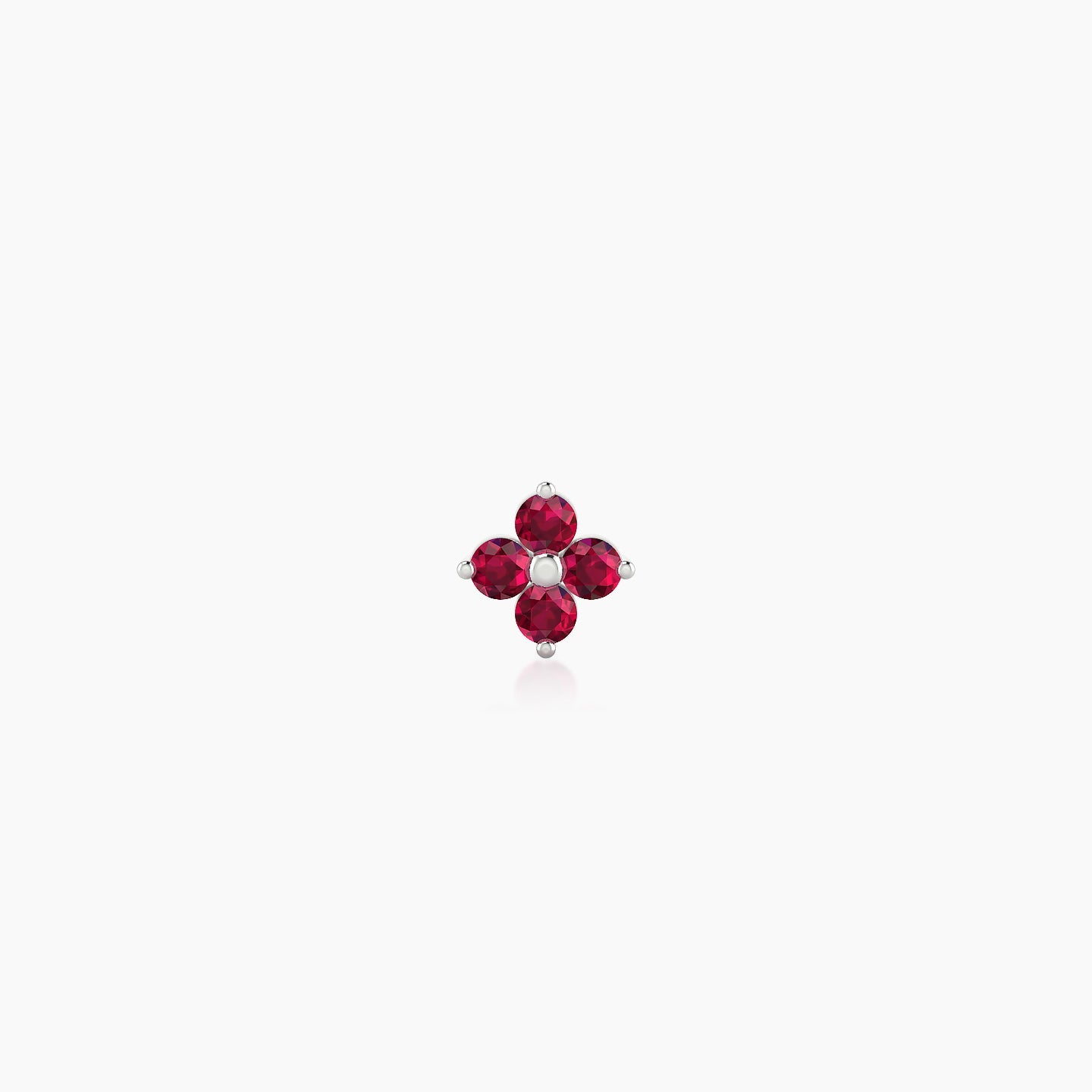 Eris | 18k White Gold 8 mm 4.5 mm Flower Ruby Nose Piercing