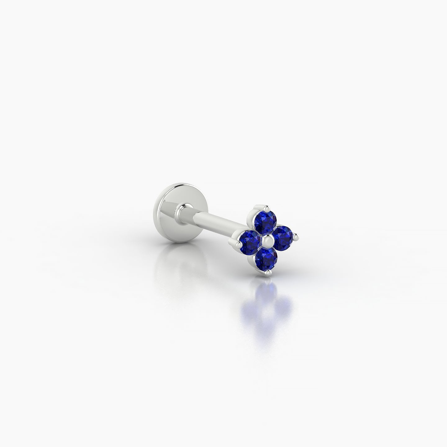 Eris | 18k White Gold 8 mm 4.5 mm Flower Sapphire Nose Piercing