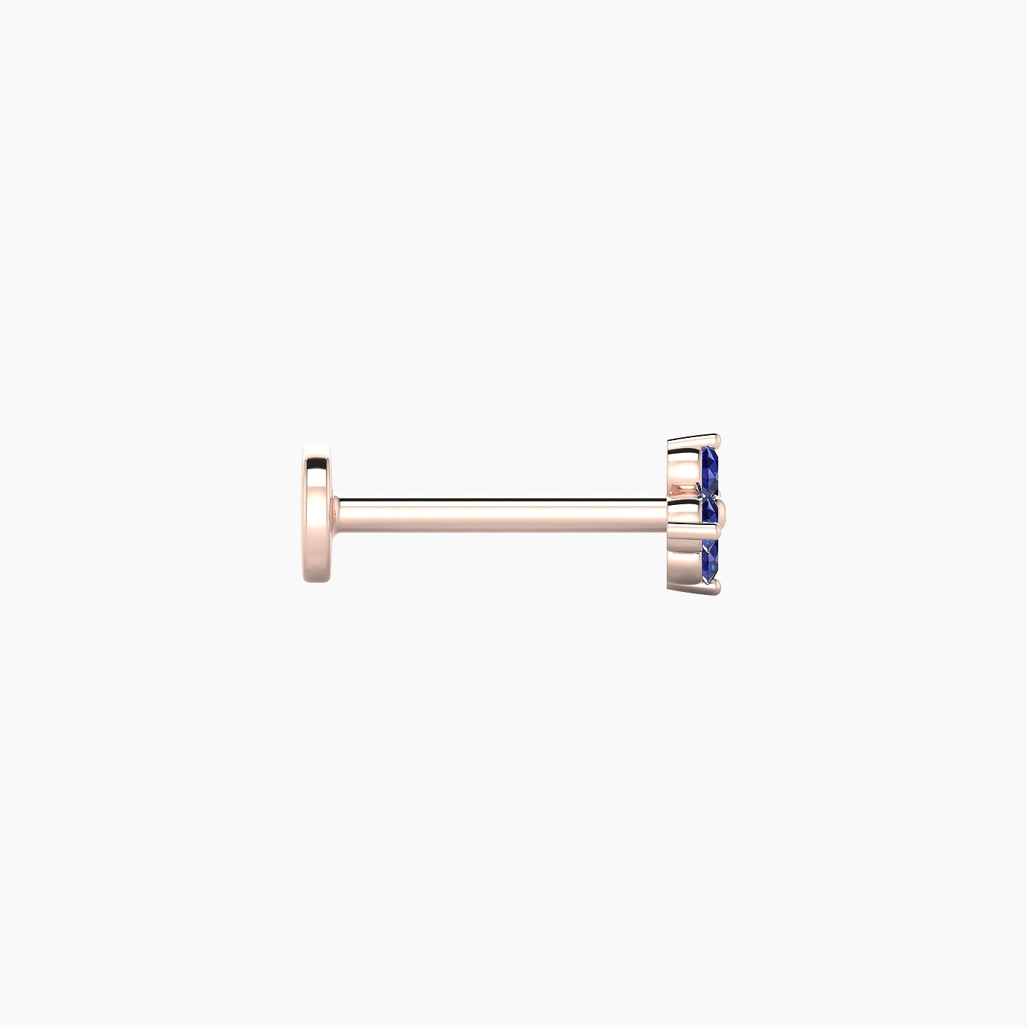 Eris | 18k Rose Gold 8 mm 4.5 mm Flower Sapphire Nose Piercing